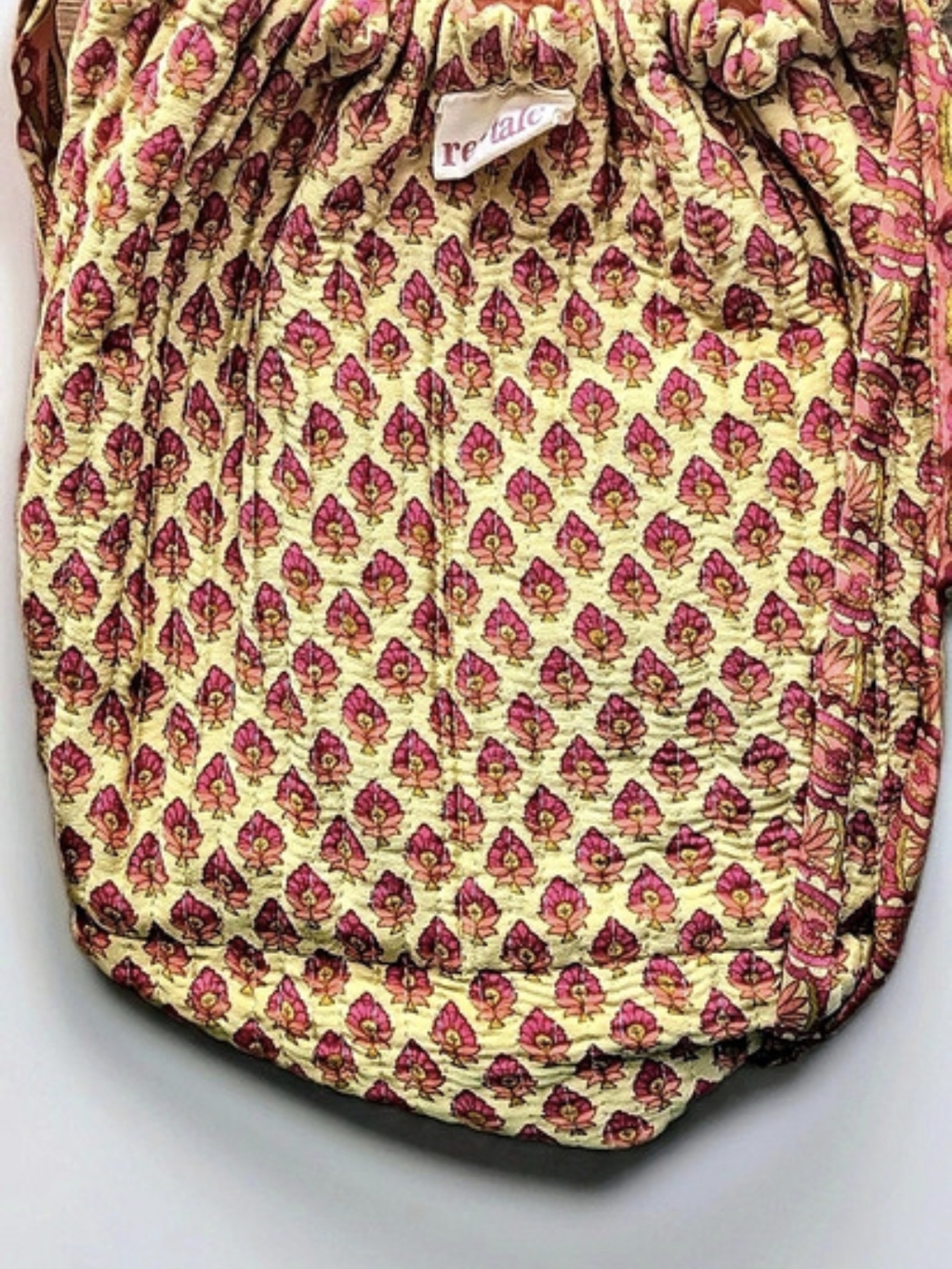 Re-Tale Upcycled Kantha Quilted Drawstring Pouch / Bag